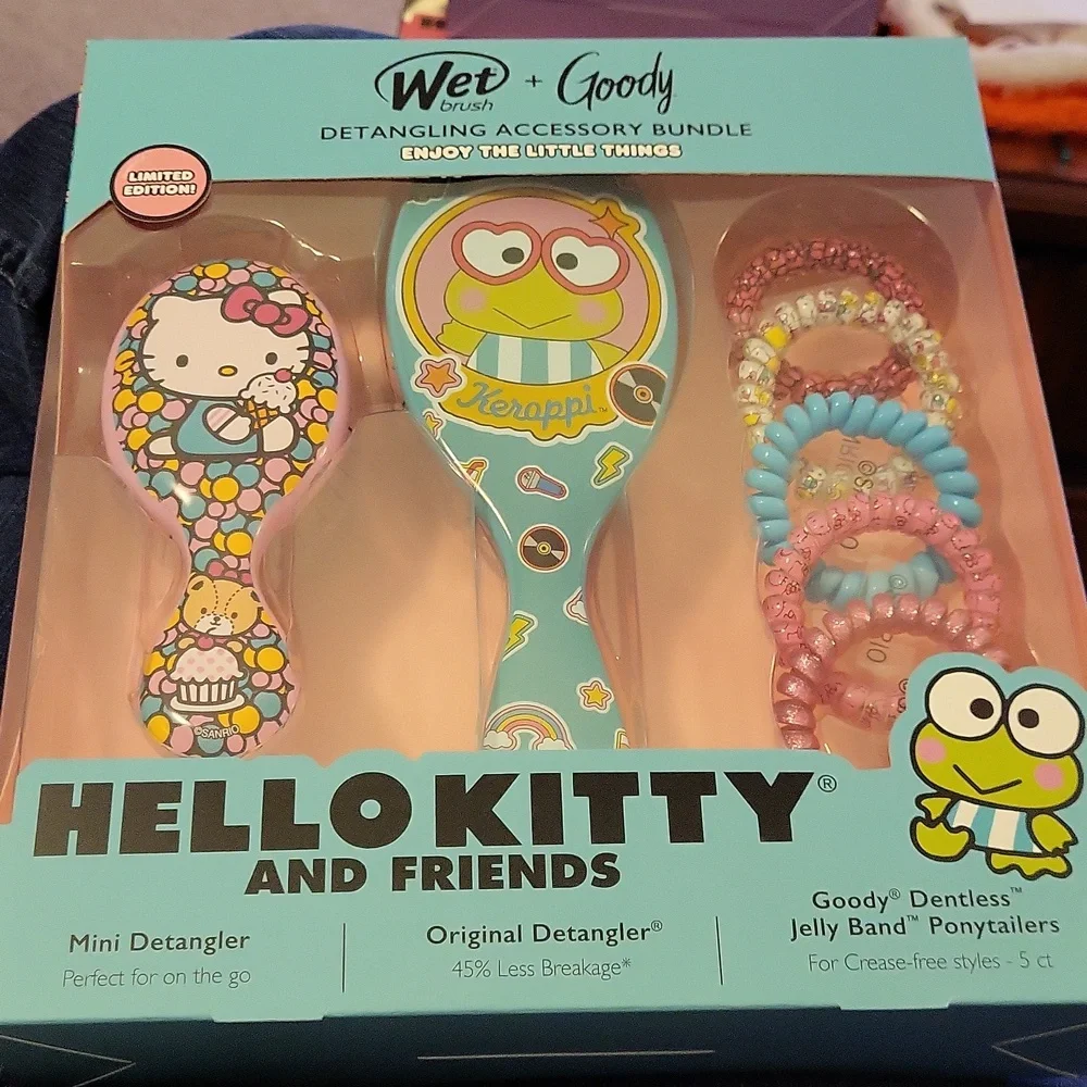 Wet Brush+Goody Detangling Accesories b Hello Kitty Keroppi & Friends